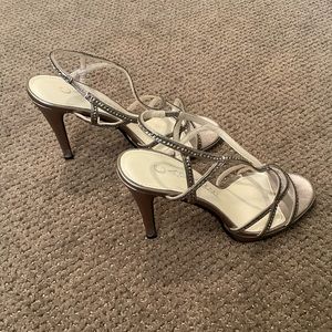 Gold, silver shiny, sparkly heels